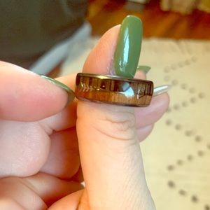 Tungsten and Wood ring